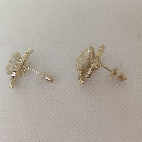 Elegant Gold and Silver With A Unique Branding Earrings - Picture 6 of 7